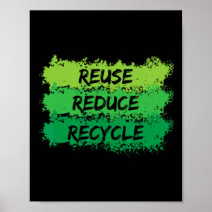 Wiederverwendung Verringerung Gerecycelt Funny Eco Poster