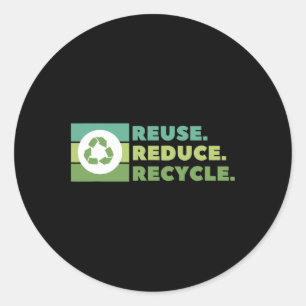 Wiederverwendung Verringerung Gerecycelt Umweltakt Runder Aufkleber