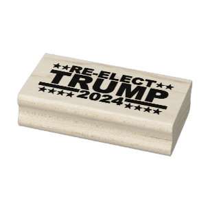 WIEDERWAHL DONALD TRUMP 2024 BRIEFMARKE WOOD ART GUMMISTEMPEL