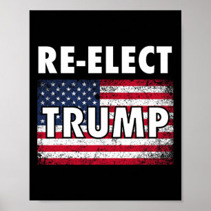 Wiederwahl Trump Shirt Mit Amerikanischer Usa-Flag Poster
