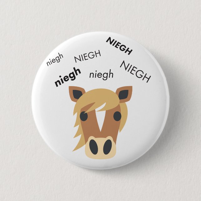Wiehern-Pferd niedliches Emoji Button (Vorderseite)
