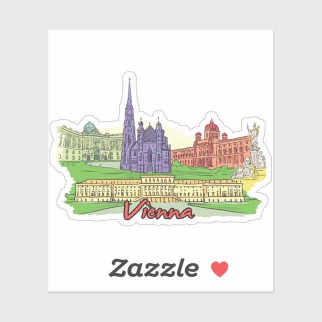 Wien Aufkleber (Blatt)
