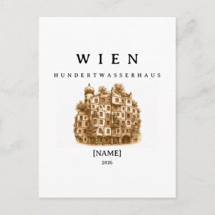Wien Hundertwasserhaus Name & Jahr Postkarte