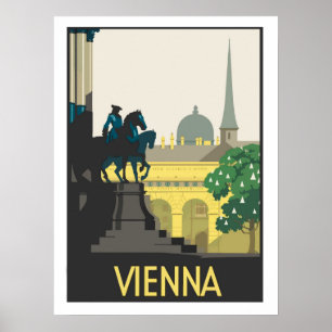 Wien, Illustration, Vintage-Reiseposter Poster