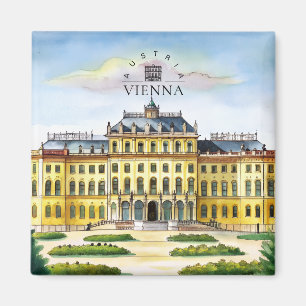 Wien Österreich Aquarell Stadt Reise Erinnerung Magnet