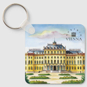 Wien Österreich Aquarell Stadt Reise Erinnerung Schlüsselanhänger
