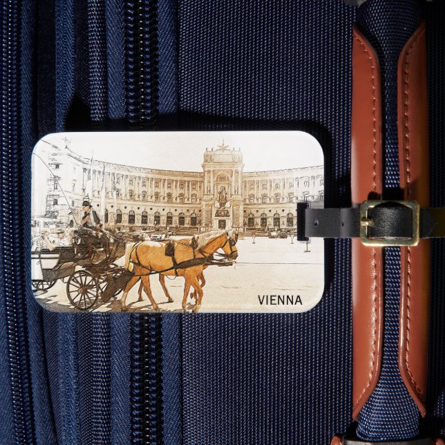 Wien Österreich City Panorama Aussicht Gepäckanhänger (Vorderseite Insitu 4)