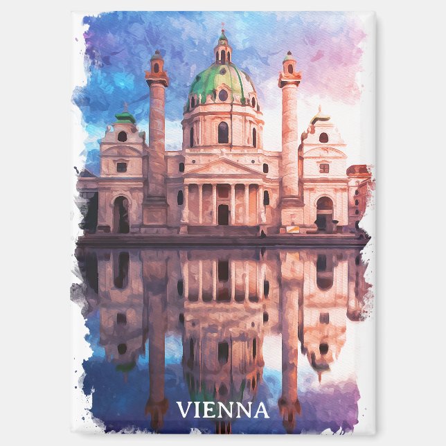 Wien Österreich Karlskirche Kirche Magnet (Vorderseite)