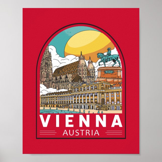 Wien Österreich Reisemarke Poster (Vorne)