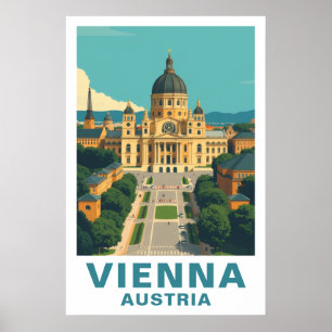 Wien Österreich Retro-Reise Barock-Kunst Druck Poster