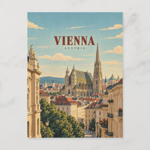 Wien Österreich Vintage Reise Kunst Postkarte