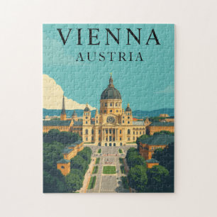 Wien Österreich Vintage-Reiseszene-Puzzle