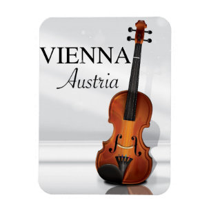 Wien Österreich Violine Reiseposter Magnet