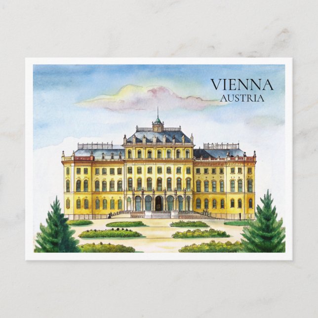 Wien Österreich Wasserfarben Stadt - Postkarte (Vorderseite)