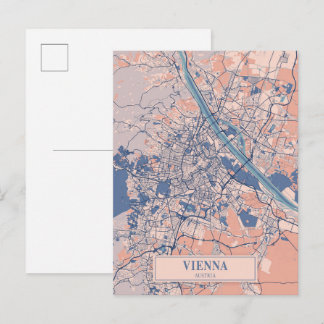 Wien Österreich Windige Stadtplan Reise Postkarte