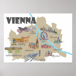 Wien-Österreicher-Karte Poster