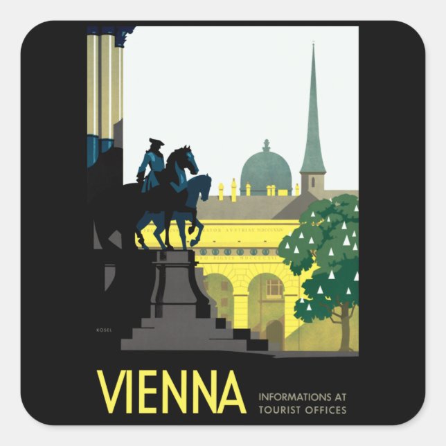 Wien Quadratischer Aufkleber (Vorderseite)