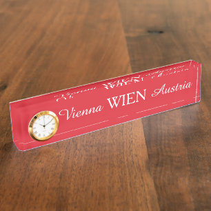 Wien - Schreibtisch Wien Namensplakette
