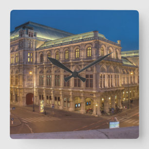 Wien Staat Opera, Österreich Quadratische Wanduhr