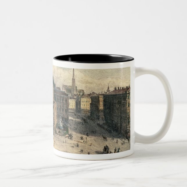 Wien-Staats-Opern-Haus, c.1869 Zweifarbige Tasse (Rechts)