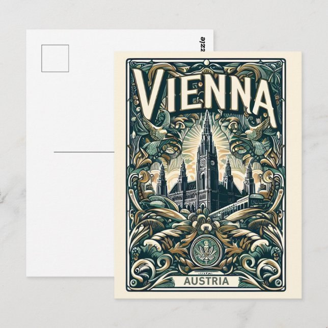 Wien Stadt Österreich Vintage Geschenke Postkarte (Vorne/Hinten)