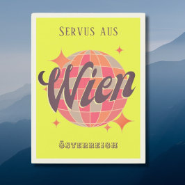 Wien Vienna Österreich Neon Disco Postcard Postkarte