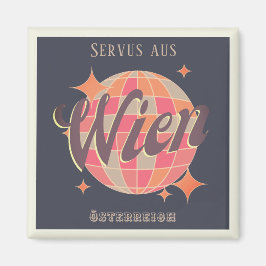 Wien Vienna Österreich Retro Magnet