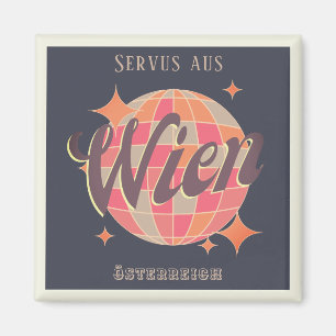 Wien Vienna Österreich Retro Magnet