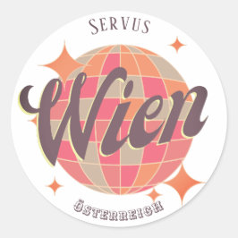 Wien Vienna Österreich Retro Runder Aufkleber