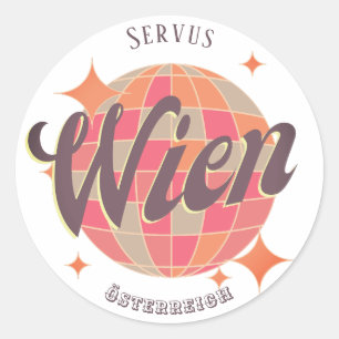 Wien Vienna Österreich Retro Runder Aufkleber