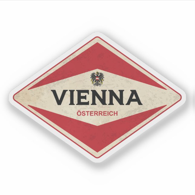 Wien Vintag Aufkleber (Vorderseite)