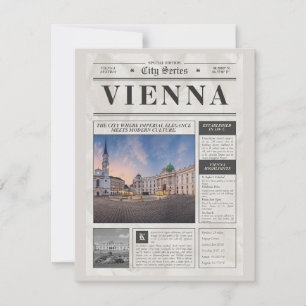 Wien Vintage Zeitung – City Series Reise Prin Mitteilungskarte