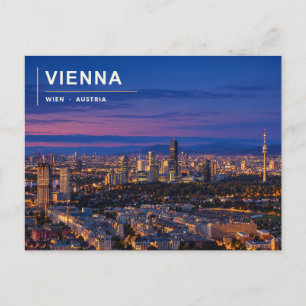 Wiener Blaue Stunde Skyline Postkarte