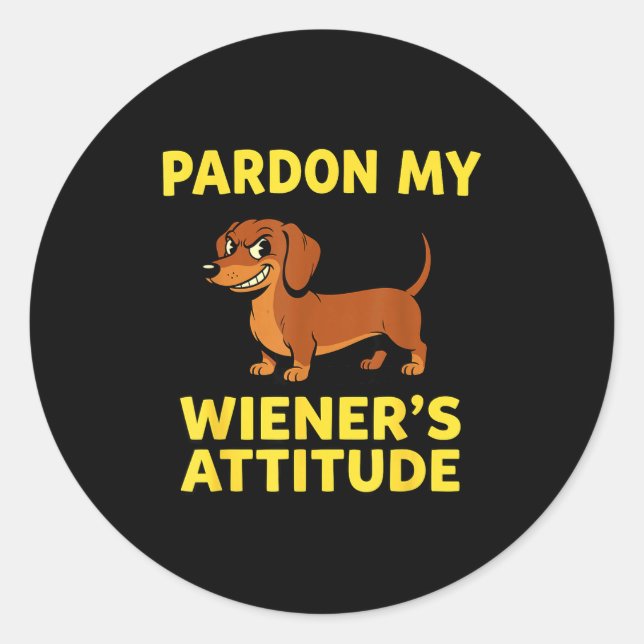 Wiener Dog Dachshund  Runder Aufkleber (Vorderseite)