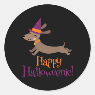 Wiener Dog Halloween Skelett Dachshund Liebhaber H Runder Aufkleber