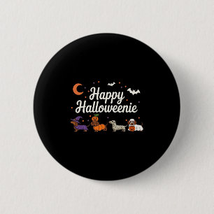 Wiener Hund Hexe Frohes Halloweenie Süßes Hallowee Button