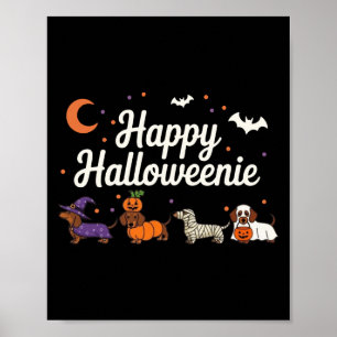 Wiener Hund Hexe Frohes Halloweenie Süßes Hallowee Poster