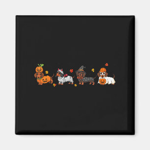Wiener Hund Hexe Glückliches Halloween Süßes Hallo Magnet