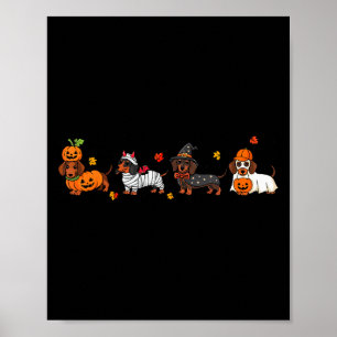 Wiener Hund Hexe Glückliches Halloween Süßes Hallo Poster