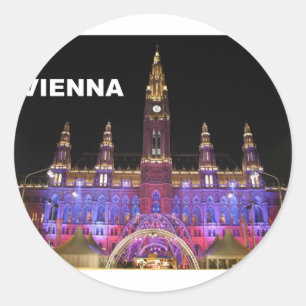Wiener Rathaus Eistraum (St.K. Runder Aufkleber