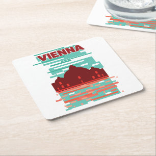 Wiener Reiseplakat Rechteckiger Pappuntersetzer