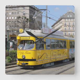 Wiener Ringbahn Quadratische Wanduhr