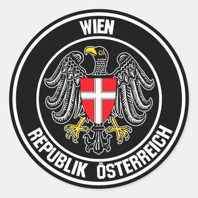 Wiener RundEmblem Runder Aufkleber (Vorderseite)