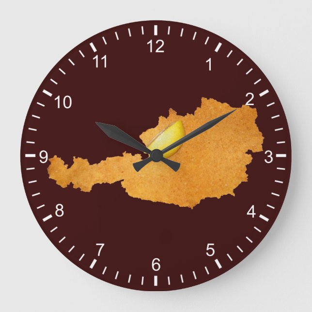 Wiener Schnitzel - Karte Österreichs Große Wanduhr (Vorderseite)