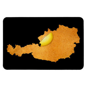 Wiener Schnitzel - Karte Österreichs Magnet