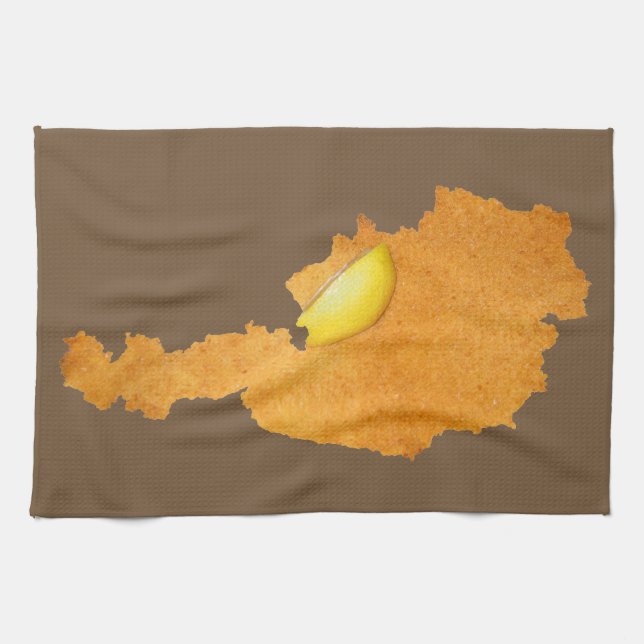 Wiener Schnitzel - Karte von Österreich Handtuch (Horizontal)