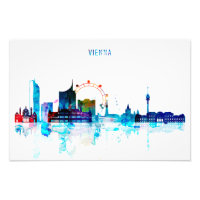 Wiener Skyline, Österreich Wasserfarben Kunst