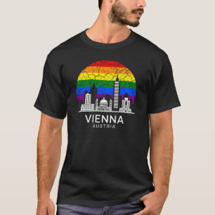 Wiener Stadt Österreich Regenbogenflagge T-Shirt