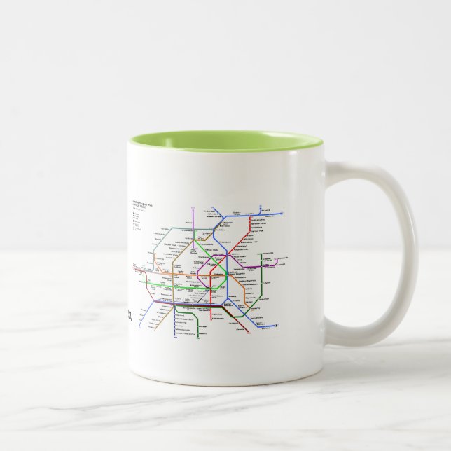Wiener U-Bahn-Tasse Zweifarbige Tasse (Rechts)