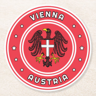Wiener Wappen, Österreich Runder Pappuntersetzer